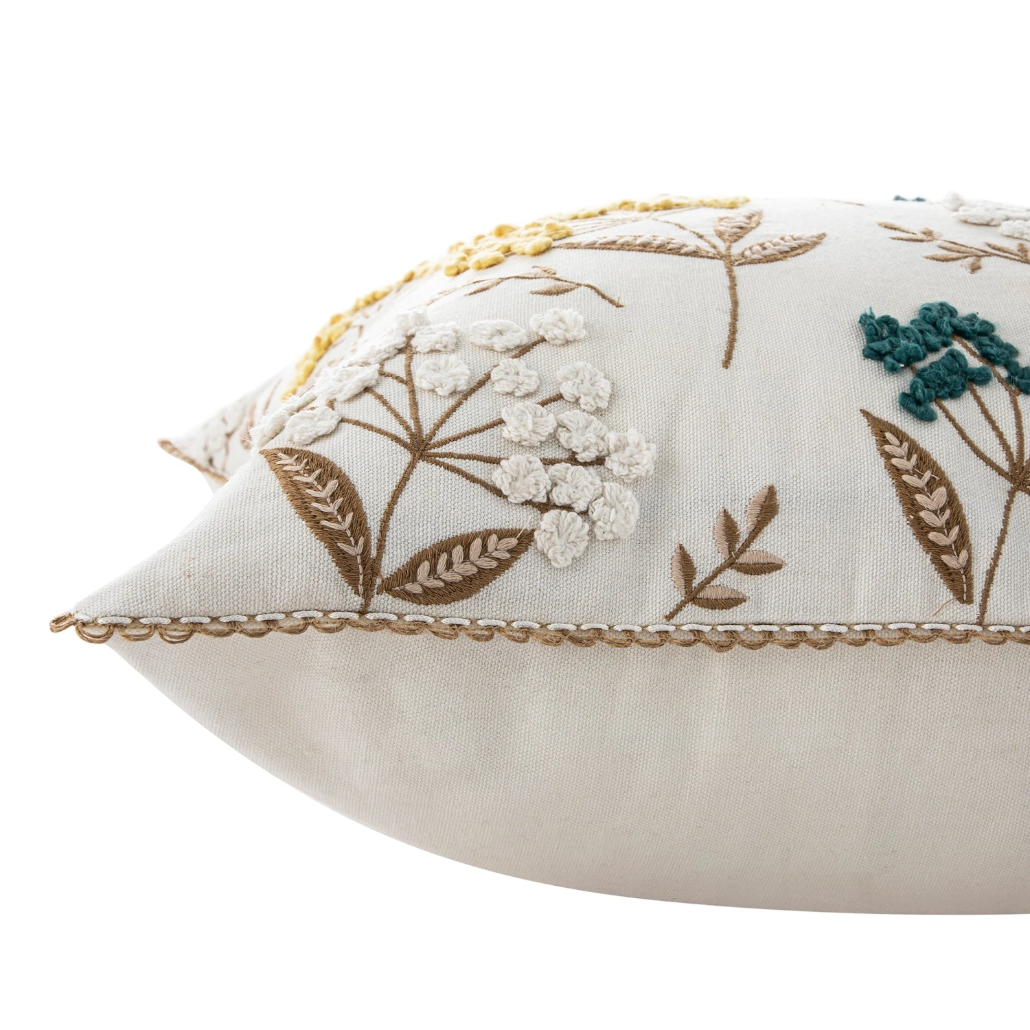 Country Collection Cow Parsley Embroidered Cotton Cushion 6 Country Collection Cow Parsley Embroidered Cotton Cushion - Image 6