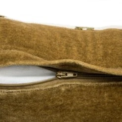 Damask Moss Green Wool Embroidered Cushion – Luxury Scrolled Motif Cotton & Velvet Throw Pillow -Daals Store HW CUSH DAMASK MOSS detail4