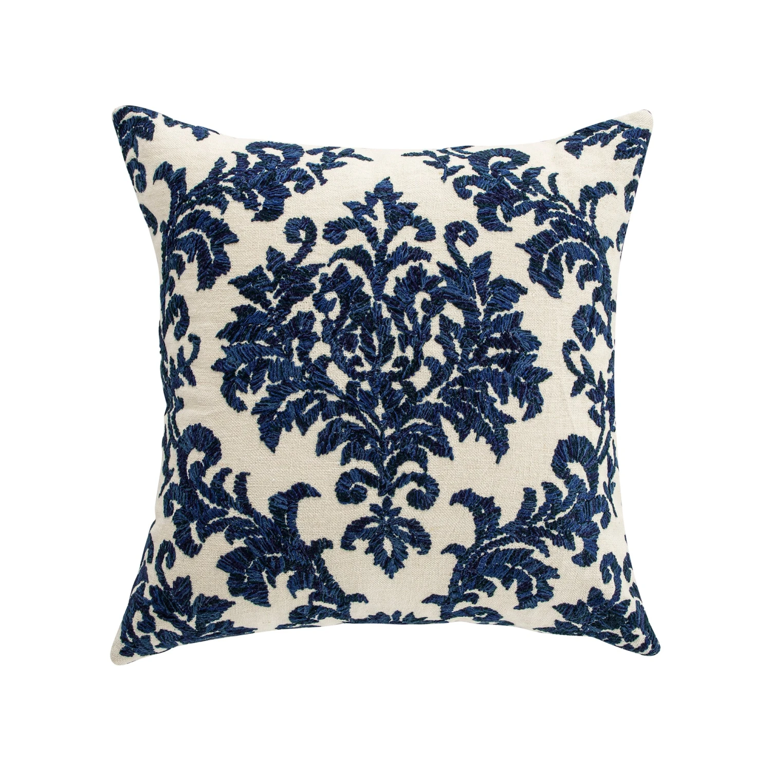 Damask Sapphire Wool Embroidered Cushion 3 Damask Sapphire Wool Embroidered Cushion - Image 3