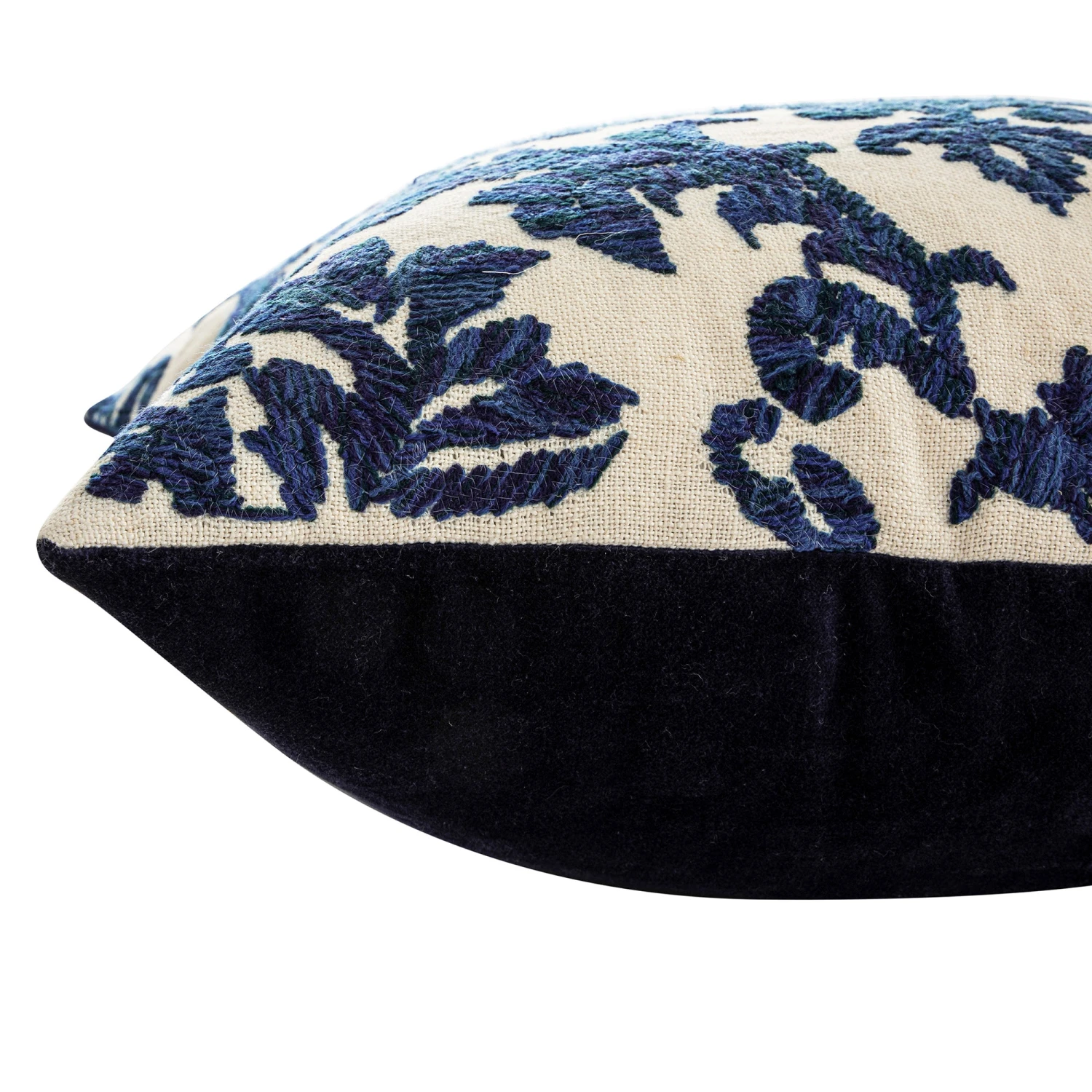 Damask Sapphire Wool Embroidered Cushion 7 Damask Sapphire Wool Embroidered Cushion - Image 7