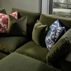 Damask Sapphire Wool Embroidered Cushion 10 Damask Sapphire Wool Embroidered Cushion -Daals Store HW CUSH DAMASK SAPPHIRE scene2