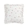 Darcy Rose Ivory White Ruffle Floral Embroidered Linen Blend Cushion -Daals Store HW CUSH DARCY ROSE WB1