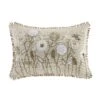 Delilah Rectangular Cushion – Hand Embroidered Crochet Flowers & Jute Lace Detail -Daals Store HW CUSH DELILAH35 WB1