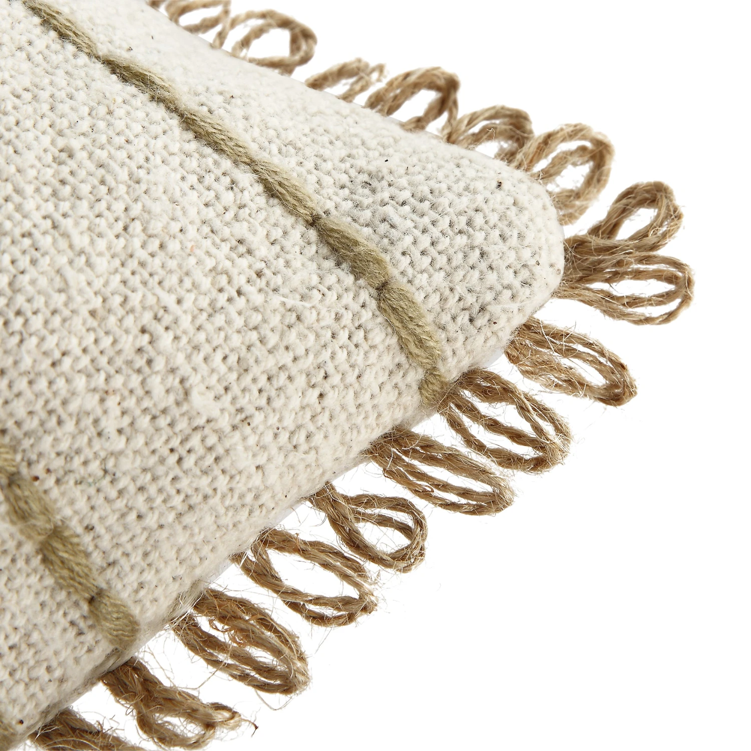 Delilah Rectangular Cushion β Hand Embroidered Crochet Flowers & Jute Lace Detail 4 Delilah Rectangular Cushion β Hand Embroidered Crochet Flowers & Jute Lace Detail - Image 4