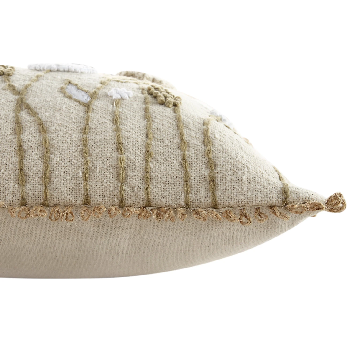 Delilah Rectangular Cushion β Hand Embroidered Crochet Flowers & Jute Lace Detail 6 Delilah Rectangular Cushion β Hand Embroidered Crochet Flowers & Jute Lace Detail - Image 6