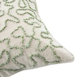 Dulcie Green Wool French Knot Cushion -Daals Store HW CUSH DULCIE GREEN detail2