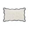 Evie Linen White with Prussian Blue Scalloped Trim - Rectangular Decorative Cushion -Daals Store HW CUSH EVIELINEN BLUE35 WB1