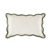 Evie Linen Scalloped Rectangular Cushion – Cream with Cedar Green Contrast Trim -Daals Store HW CUSH EVIELINEN GREEN35 WB1