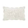 Evie Powder White Linen Cushion with Butterscotch Scalloped Trim - 35x50cm Rectangular -Daals Store HW CUSH EVIELINEN WHITE35 WB1