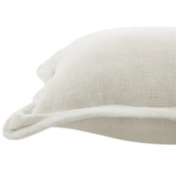 Evie Powder White Linen Cushion with Butterscotch Scalloped Trim - 35x50cm Rectangular 6 Evie Powder White Linen Cushion with Butterscotch Scalloped Trim - 35x50cm Rectangular -Daals Store HW CUSH EVIELINEN WHITE35 detail1