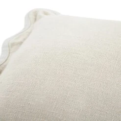 Evie Powder White Linen Cushion with Butterscotch Scalloped Trim - 35x50cm Rectangular 8 Evie Powder White Linen Cushion with Butterscotch Scalloped Trim - 35x50cm Rectangular -Daals Store HW CUSH EVIELINEN WHITE35 detail3