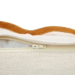 Evie Natural Linen Rectangular Cushion with Butterscotch Scalloped Trim - 35x50cm -Daals Store HW CUSH EVIELINEN YELLOW35 detail3