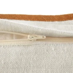 Evie Linen Butterscotch Scalloped Square Cushion – Cream Linen Decorative 50x50 Pillow -Daals Store HW CUSH EVIELINEN YELLOW50 detail3