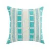 Hattie Blue Embroidered 100% Linen Cushion – White and Blue Textured Couching Stitch Handmade Pillow -Daals Store HW CUSH HATTIE BLUE WB1