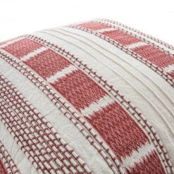 Hattie Pink Embroidered 100% Linen Cushion -Daals Store HW CUSH HATTIE PINK detail1