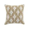 Mahika Ikat Dark Beige Linen Cushion – Handmade French Knot Embroidered Square Pillow -Daals Store HW CUSH IKAT MAHIKA BEIGE WB1