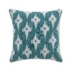 Mahika Ikat Blue French Knot Linen Cushion – 50x50cm Handmade Decorative Throw Pillow -Daals Store HW CUSH IKAT MAHIKA BLUE WB1