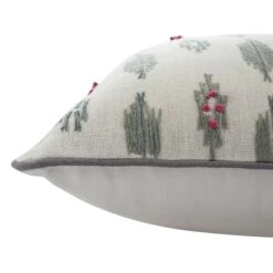 Patola Ikat Slate Blue And Pink French Knot Linen Cushion 7 Patola Ikat Slate Blue And Pink French Knot Linen Cushion -Daals Store HW CUSH IKAT PATOLA BLUEPINK detail2