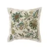 Flora & Fauna Jacobean Paradise Cream Hand Embroidered Cushion - Vintage Floral & Bird Pattern Decorative Pillow -Daals Store HW CUSH JACOPARADISE WB1