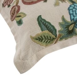 Flora & Fauna Hand Embroidered Jacobean Pomegranate Cushion 10 Flora & Fauna Hand Embroidered Jacobean Pomegranate Cushion -Daals Store HW CUSH JACOPOMEGRAN detail4