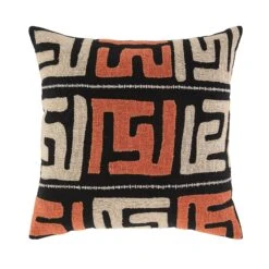 Javari Burnt Terracotta and Beige Appliqué Cushion – Black Cotton Slub Decorative Pillow 9 Javari Burnt Terracotta and Beige Appliqué Cushion – Black Cotton Slub Decorative Pillow -Daals Store HW CUSH JAVARI APPLIQUE45 WB1