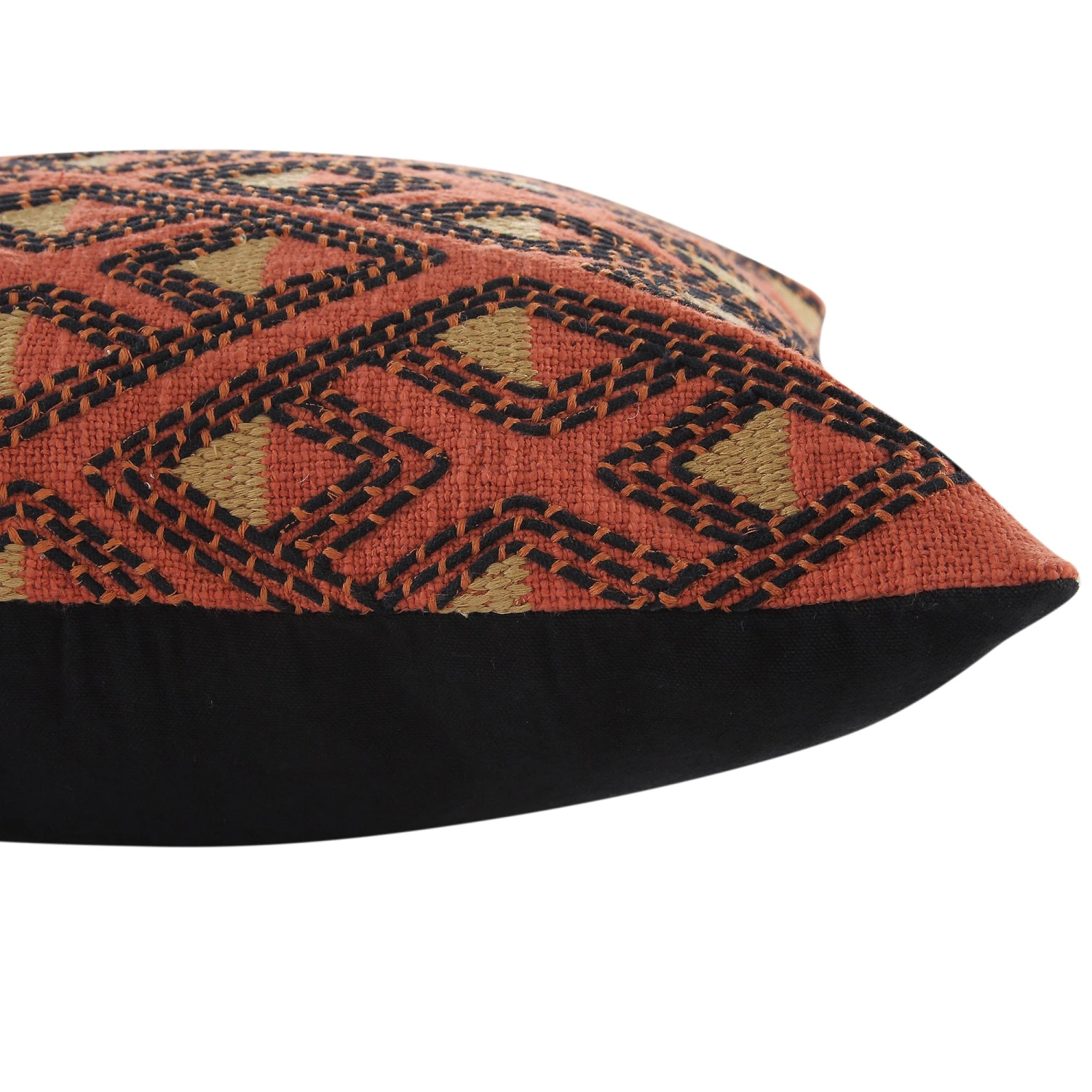 Javari Burnt Terracotta Stitched Cushion 4 Javari Burnt Terracotta Stitched Cushion - Image 4
