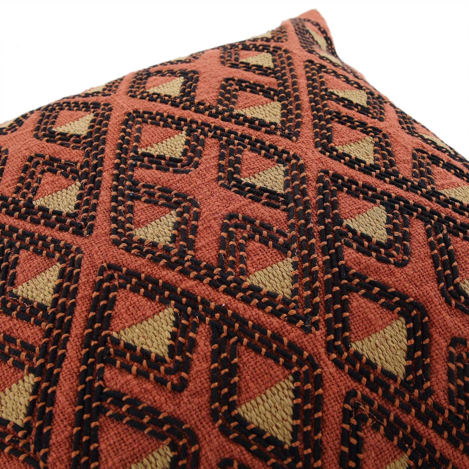 Javari Burnt Terracotta Stitched Cushion 5 Javari Burnt Terracotta Stitched Cushion - Image 5