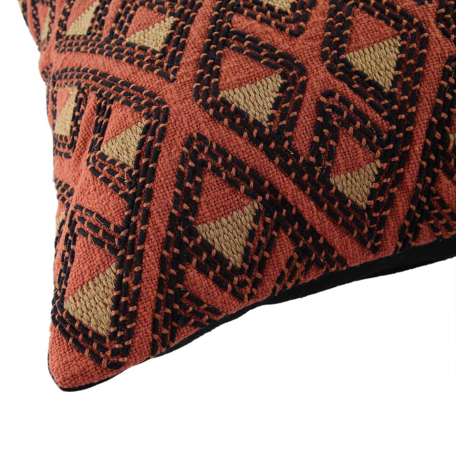 Javari Burnt Terracotta Stitched Cushion 6 Javari Burnt Terracotta Stitched Cushion - Image 6