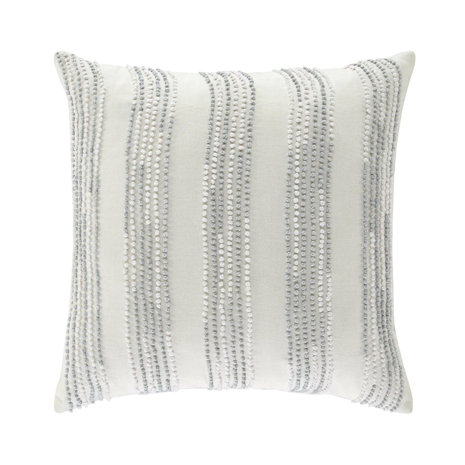 Indigo Collection Laguna French Knot White & Soft Blue Textured Cotton Cushion - 45x45cm Square Throw Pillow 4 Indigo Collection Laguna French Knot White & Soft Blue Textured Cotton Cushion - 45x45cm Square Throw Pillow - Image 4