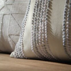 Indigo Collection Laguna French Knot White & Soft Blue Textured Cotton Cushion - 45x45cm Square Throw Pillow 10 Indigo Collection Laguna French Knot White & Soft Blue Textured Cotton Cushion - 45x45cm Square Throw Pillow -Daals Store HW CUSH LAGUNA45 scene2