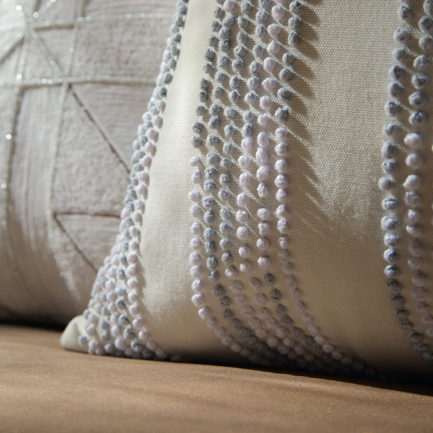 Indigo Collection Laguna French Knot White & Soft Blue Textured Cotton Cushion - 45x45cm Square Throw Pillow 3 Indigo Collection Laguna French Knot White & Soft Blue Textured Cotton Cushion - 45x45cm Square Throw Pillow - Image 3