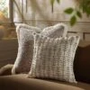 Luxe Collection Pearl White & Gold Hand Beaded Linear Stem Velvet Cushion -Daals Store HW CUSH LINEARSTEM45 main