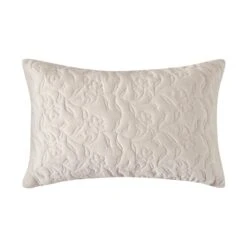 Maison Cream Floral Quilted Cotton Velvet Cushion