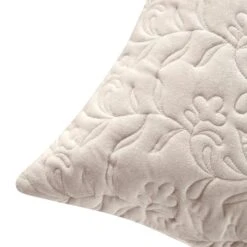 Maison Cream Floral Quilted Cotton Velvet Cushion -Daals Store HW CUSH MAISON CREAM VELVET detail2