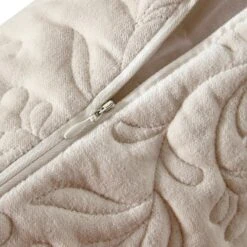 Maison Cream Floral Quilted Cotton Velvet Cushion -Daals Store HW CUSH MAISON CREAM VELVET detail3