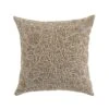 Maison Neutral Giselle Linen Embroidered Cushion - Brown Jute Foliage Design 50x50cm