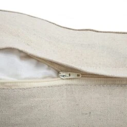 Maison Neutral Giselle Linen Embroidered Cushion - Brown Jute Foliage Design 50x50cm -Daals Store HW CUSH MAISON GISELLE detail4