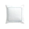 Milano White & Air Force Blue Knot Border – Heritage Embroidered 50x50 Cotton Cushion