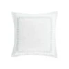 Milano White & Sea Spray Green Embroidered Knot Border Cotton Cushion (50x50cm) -Daals Store HW CUSH MILANO GREEN WB1
