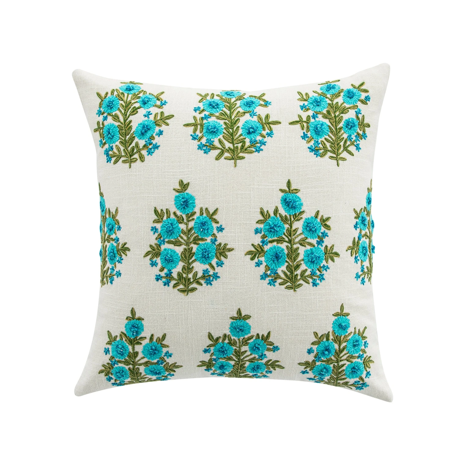 daals Indra Mughal Cyan Blue Wool Embroidered Cushion β 50x50cm Handmade Floral Cotton Pillow 1 daals Indra Mughal Cyan Blue Wool Embroidered Cushion β 50x50cm Handmade Floral Cotton Pillow