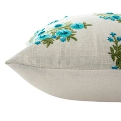 daals Indra Mughal Cyan Blue Wool Embroidered Cushion β 50x50cm Handmade Floral Cotton Pillow 8 daals Indra Mughal Cyan Blue Wool Embroidered Cushion β 50x50cm Handmade Floral Cotton Pillow -Daals Store HW CUSH MUGHAL CYAN detail3
