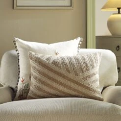 Boho Collection Nile Natural Jute Cord Cushion β Handcrafted Textured Rectangular Throw Pillow