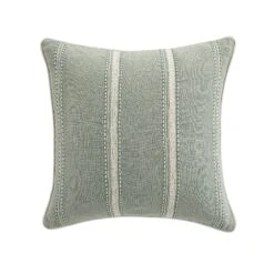 Pembroke Stripe 100% Linen Green Cushion