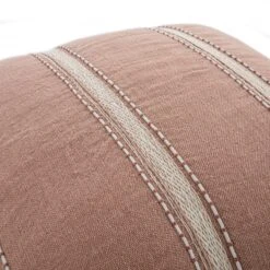 Pembroke Stripe 100% Linen Pink Cushion 6 Pembroke Stripe 100% Linen Pink Cushion -Daals Store HW CUSH PEMBROKESTRIPE PINK detail1