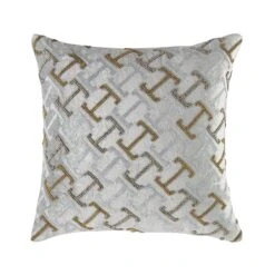 Luxe Collection Reina Silver Cotton Velvet – Hand Beaded Golden Accents Glam Cushion 11 Luxe Collection Reina Silver Cotton Velvet – Hand Beaded Golden Accents Glam Cushion -Daals Store HW CUSH REINA45 WB1