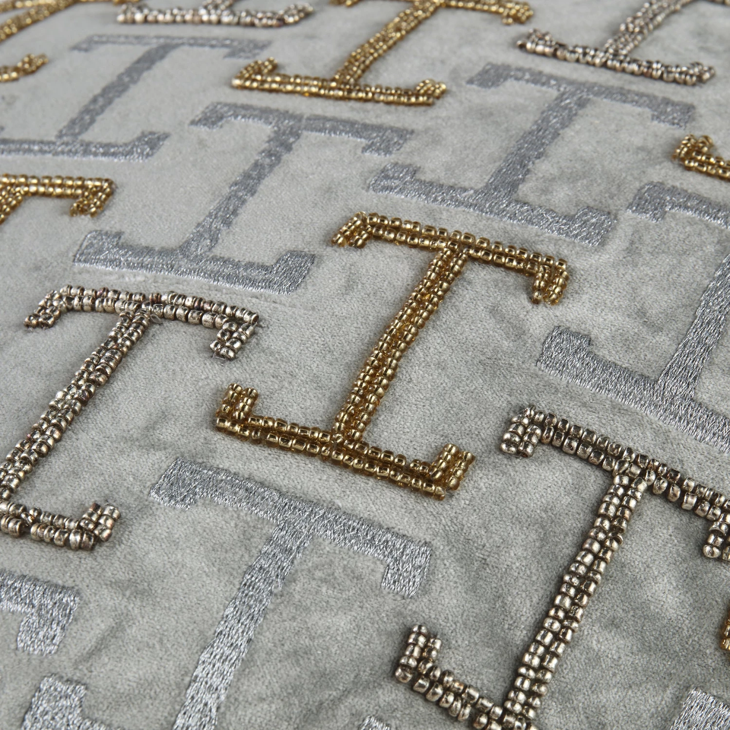 Luxe Collection Reina Silver Cotton Velvet – Hand Beaded Golden Accents Glam Cushion 7 Luxe Collection Reina Silver Cotton Velvet – Hand Beaded Golden Accents Glam Cushion - Image 7