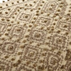 Boho Collection Savannah French Knot Tassel Cushion - Hand-Embroidered Cotton Lumbar Pillow -Daals Store HW CUSH SAVANNAH35 detail3