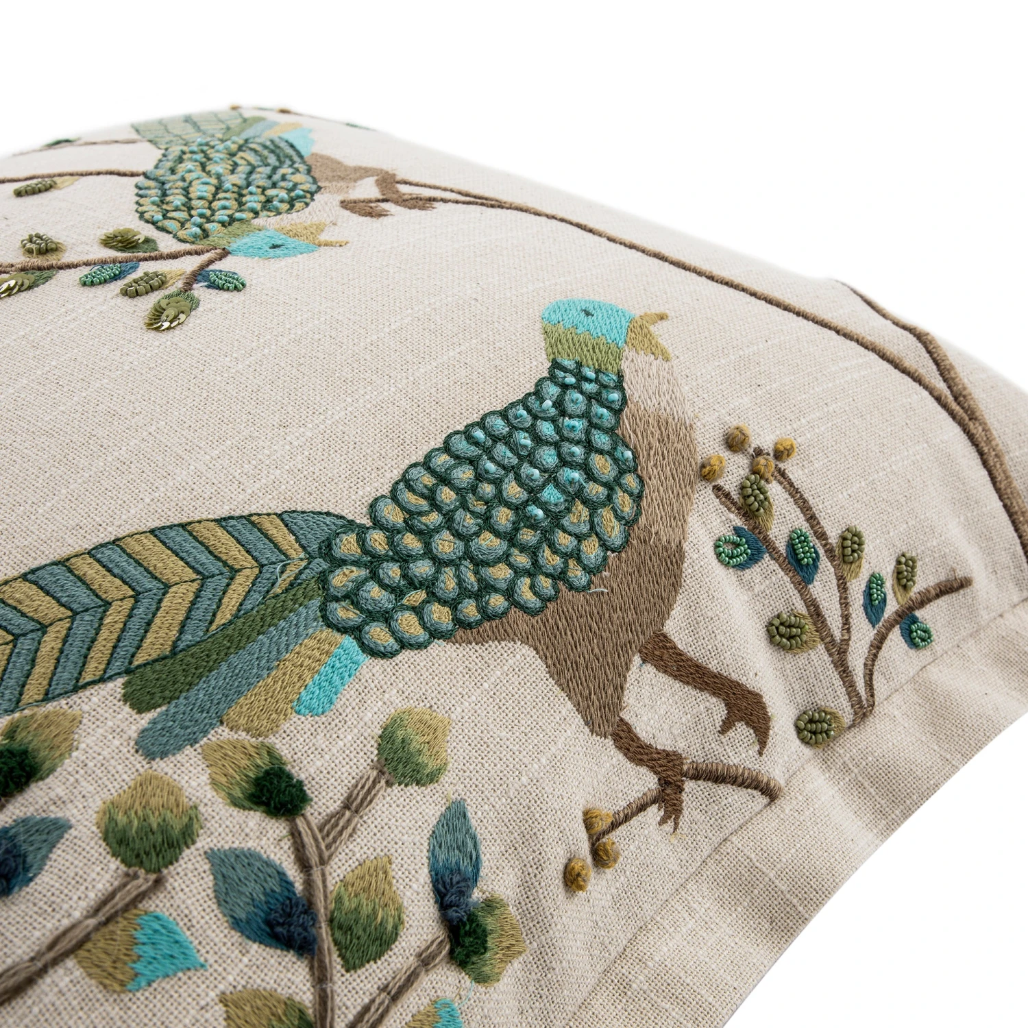 Flora & Fauna Hand Embroidered Songbird Cushion 8 Flora & Fauna Hand Embroidered Songbird Cushion - Image 8