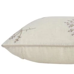 Meadow Cream Sprig Embroidered Cotton Cushion 5 Meadow Cream Sprig Embroidered Cotton Cushion -Daals Store HW CUSH SPRIG CREAM detail1