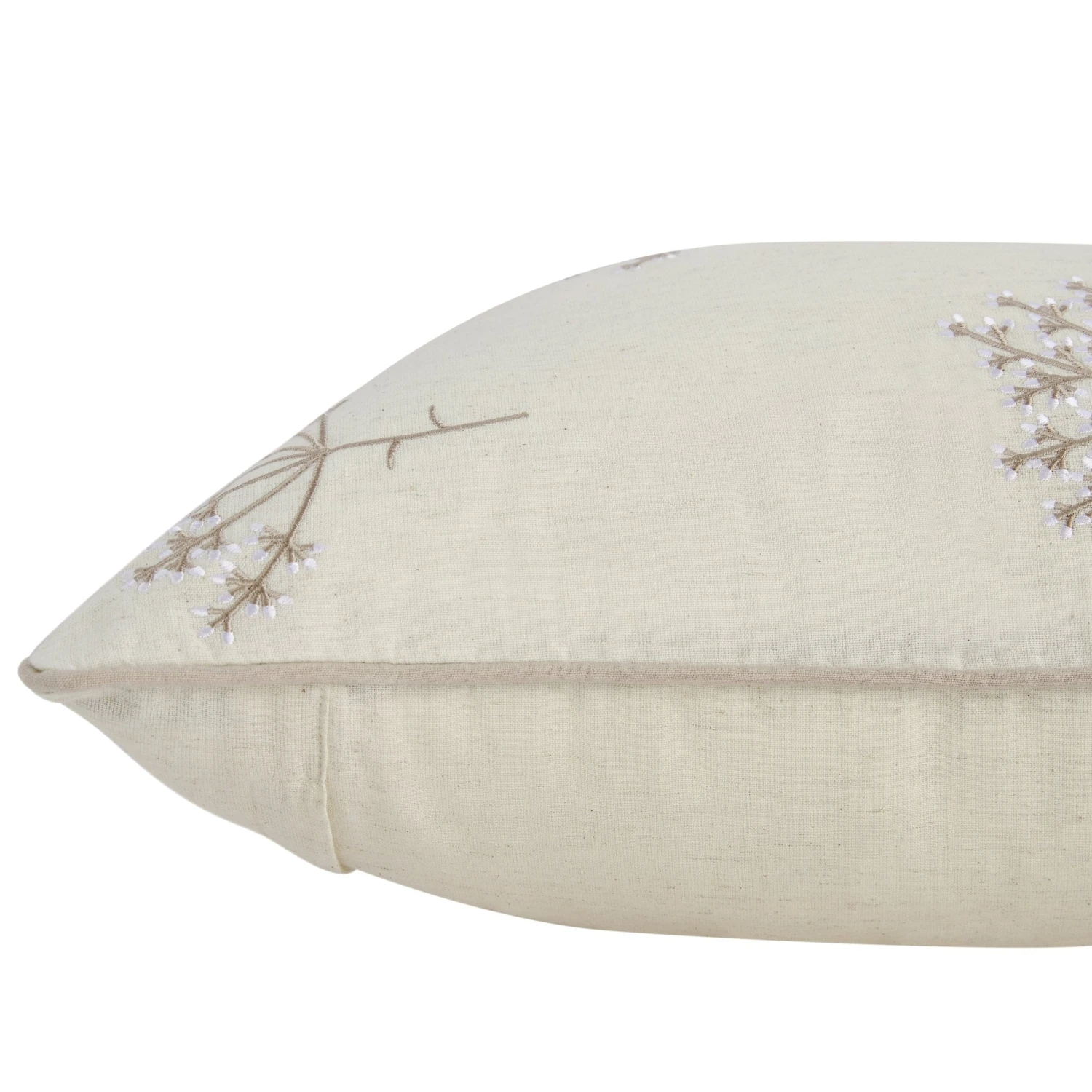 Meadow Cream Sprig Embroidered Cotton Cushion 2 Meadow Cream Sprig Embroidered Cotton Cushion - Image 2